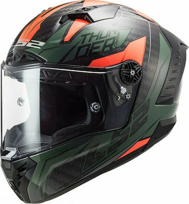 LS2 FF805 Green/Orange Κράνος Μηχανής Full Face 1400gr με Pinlock και Sunvisor