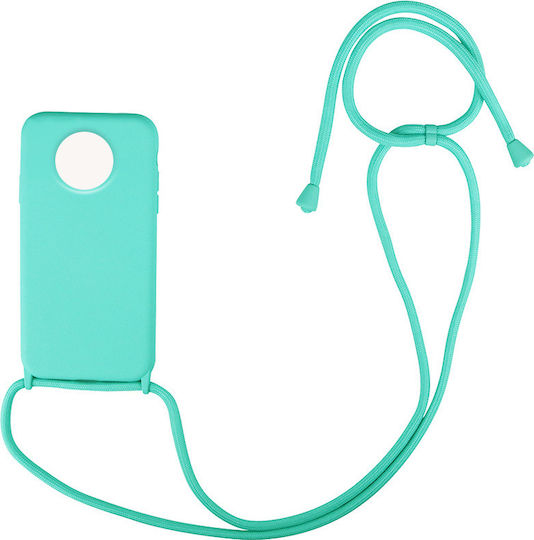 Sonique CarryHang Umschlag Rückseite Silikon 0.5mm mit Band Hellblau (Redmi Note 9T)