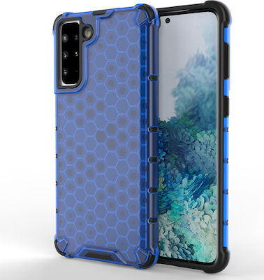 Hurtel Honeycomb Armor Plastic Back Cover Durable Blue (Galaxy S21+ 5G)