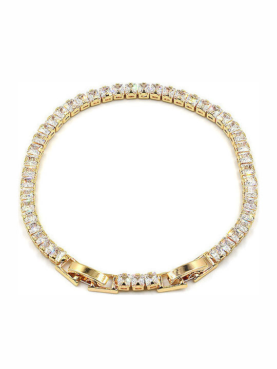 Riviera Bracelet in Stainless Steel and Awear Greta Gold Crystals