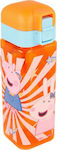 Stor Kids Plastic Water Bottle Peppa Pig Kindness Counts Orange 550ml