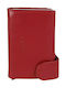 Lavor Men's Leather Card Wallet with Slide Mechanism Red