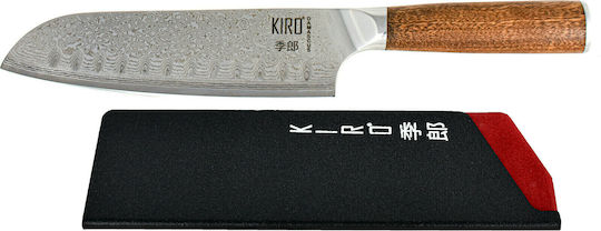 Kiro Kasai Knife Santoku from Damascus Steel 18cm