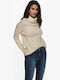 Only Damen Langarm Pullover Rollkragen Whitecap Gray