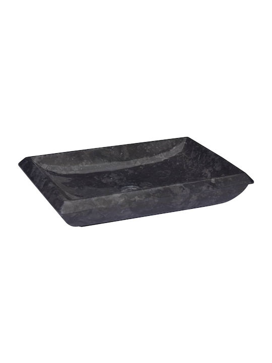 vidaXL Vessel Sink Stone 50x35x10cm Black