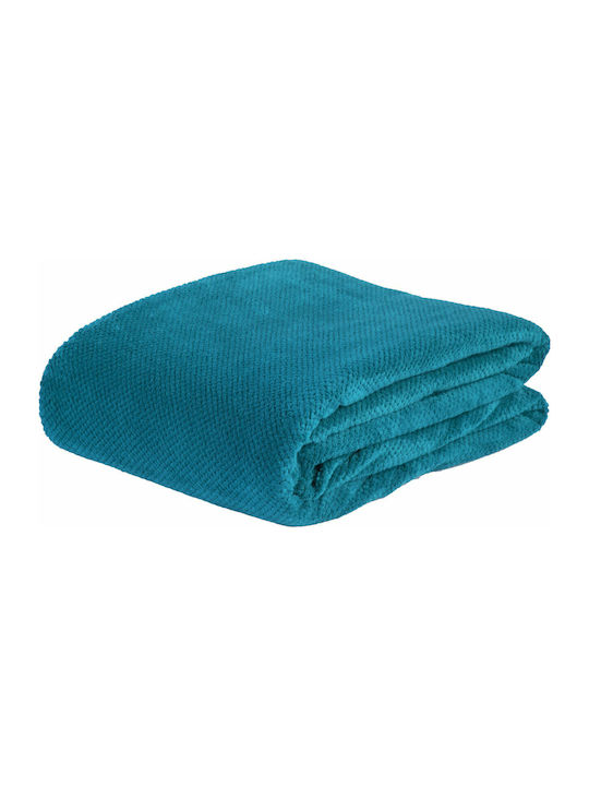 Nef-Nef Homeware Record Κουβέρτα Fleece Μονή 160x220εκ. Petrol