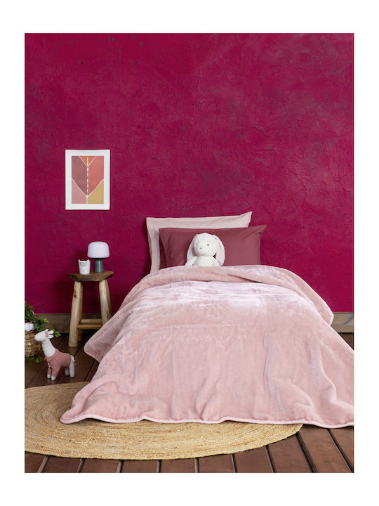 Nima Coperta Κουβέρτα Βελουτέ Μονή 160x220εκ. Pink