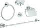 Grohe Essentials Wall Mounted Metal Bathroom Accessory Set Silver 5pcs