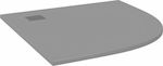 vidaXL Semicircular Acrylic Shower Gray 90x90x2.6cm