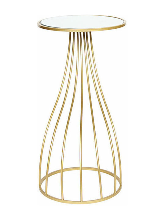 Round Glass Side Table Gold L35xW35xH70cm