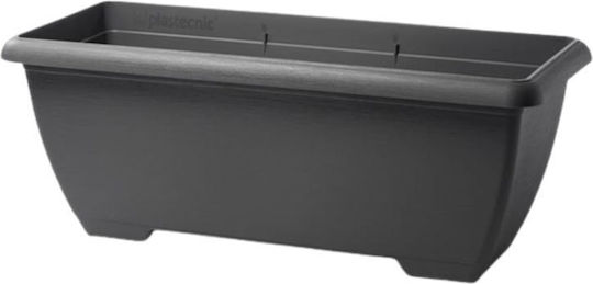 Plastecnic Terrae Μaxi Кутия за саксии Пластмаса Сив 60x29см.