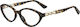 Moschino Plastic Eyeglass Frame Cat Eye Brown T...