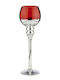 BigBuy Candle Holder suitable for Tealights Crystal Red 13x13x40cm 1pcs