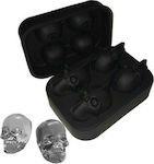 Paderno Silicone Ice Cube Tray Skull 4 Slots with Lid Black 41515-05