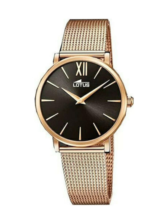 Lotus Watches Lotus Watches Мод 18733 Дамски Часовник 33.5mm Кварцов С Розова Златна Метална Верижка