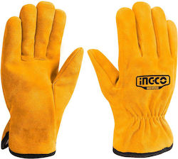 Ingco Safety Glofe Leather Yellow