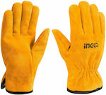 Ingco Safety Glofe Leather Yellow