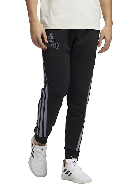 Adidas Reverse Retro Future Icons Παντελόνι Φόρμας με Λάστιχο Μαύρο