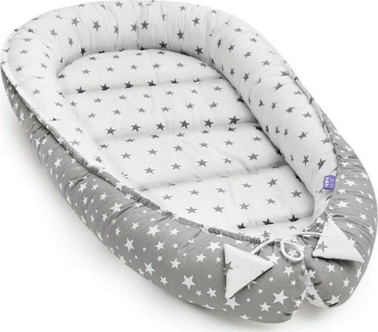 Jukki Baby-Kissen Nest Grau Sterne 120x65cm