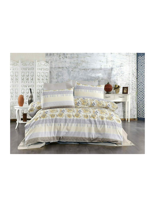 Dimcol Ηλιαχτίδα Single Duvet Cover 160x240 370 Grey / Beige