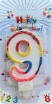 AGC Birthday Candle Number "9" Multicolored 10904023-9