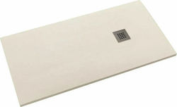 Tema Ορθογώνια Ντουζιέρα Τεχνητής Πέτρας 180x80cm Beige