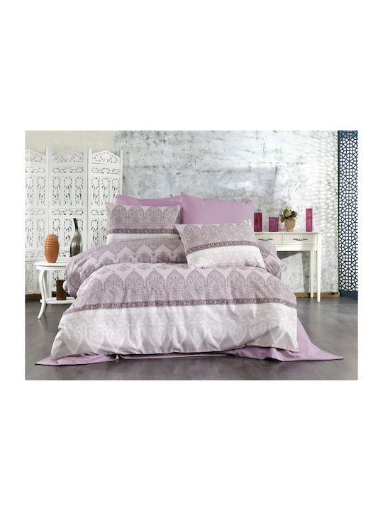 Dimcol Sheet Sets Queen 220x240cm. Ηλέκτρα 362 Lilac 4pcs