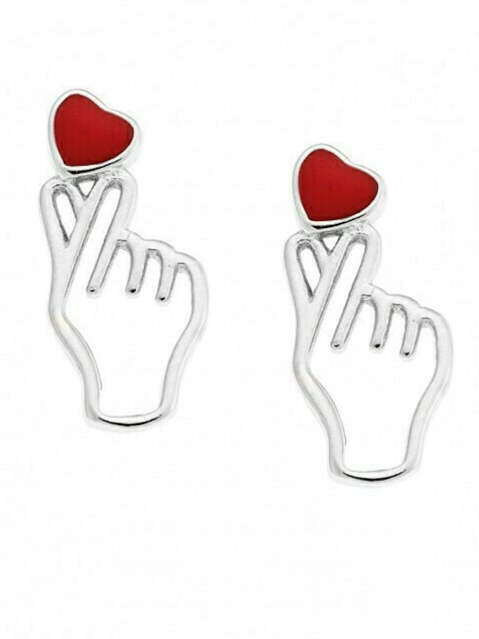 Senza Kids Earrings Studs Hearts from Silver