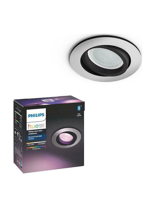 Philips Centura Round Metallic Recessed Spot with Integrated LED RGB Silver