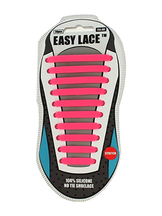 Easy Lace Easy Lace Κορδόνια Παπουτσιών Σιλικόνης Ροζ 20τμχ