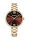 Curren Watch with Metal Bracelet Rose Gold - Brown