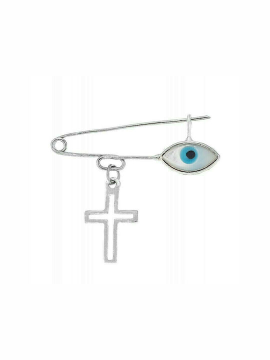 Senza Child Safety Pin made of Silver with Cross