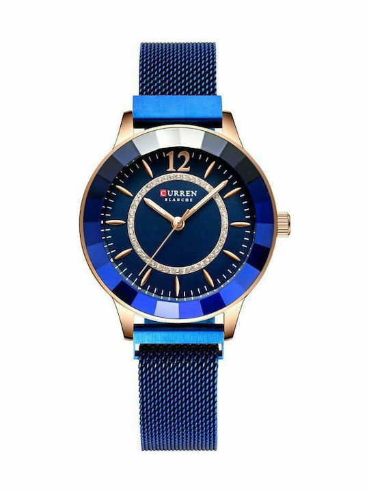 Curren Women's Watch with Blue Metal Bracelet