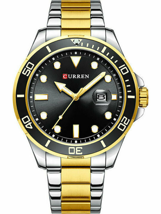 Curren Ανδρικό Ρολόι 46mm Μπαταρίας με Μεταλλικ...