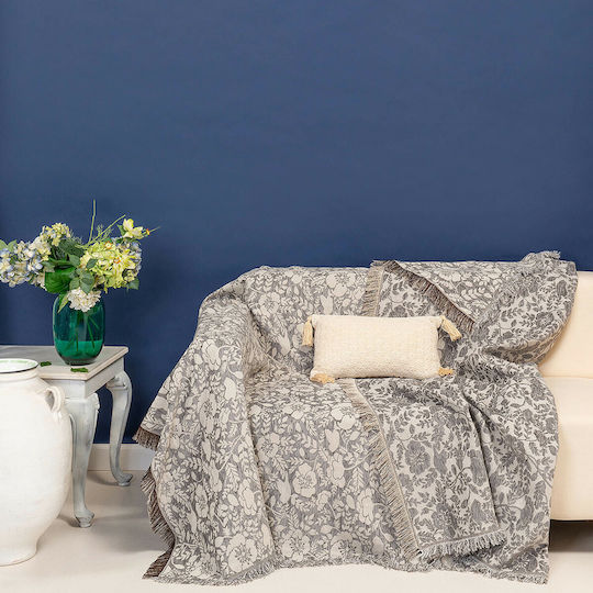Melinen Provence Ριχτάρι Πολυθρόνας Chenille 180x180εκ. Grey