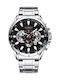 Curren Men's Watch 45mm Chronograph Battery with Metal Bracelet Black/Silver