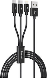 Devia Gracious Series 3 in 1 USB to Lightning / Type-C / micro USB Cable 1.2m