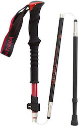 AlpinPro Pair of Compact Aluminum Fast Lock Trekking Poles with 5 Sections Scout Red 285gr