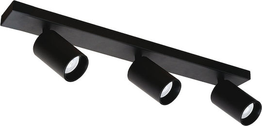 Viokef Stage Triple Spot with Socket GU10 in Black Color