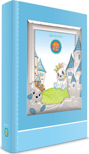 Slevori Children's Album Castle Suitable for Photos 9x13cm Blue made of Silver 20x25cm