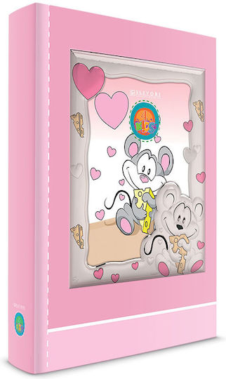 Slevori Children's Album Mouse Suitable for Photos 9x13cm Pink 20x25cm