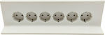 6-Outlet Power Strip with Surge Protection without Cable White