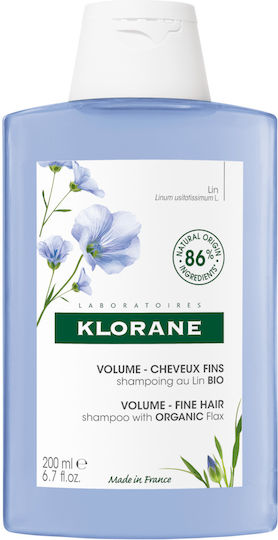 Klorane Linum Σαμπουάν Όγκου για Εύθραυστα Μαλλιά 200ml