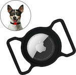 Hurtel Flexible Cover Silicone Pet Collar Case for AirTag Black