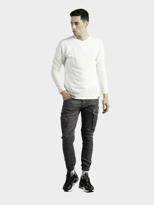 Cover Jeans Мъжко Панталони Карго Гума в Много Стегната Прилепналост Тъмно сиво