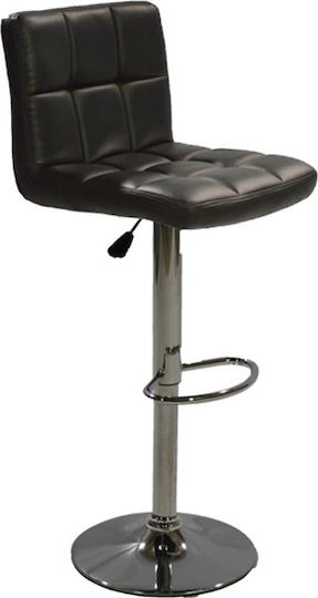 Scaune Bar Diana cu Spătar & Înălțime Reglabilă Negru 44x40x90-110cm