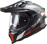 LS2 MX701 TITANIUM RED Motorradhelm Ein-Aus ECE...