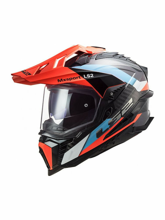 LS2 MX701 C Explorer Carbon Frontier Black/Fluo...