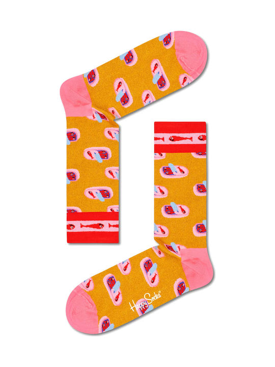 Happy Socks Sardines In a Tin Κάλτσες με Σχέδια Πορτοκαλί