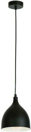 Luminex Noak Pendant Light Black Bell with Socket E27 17cm